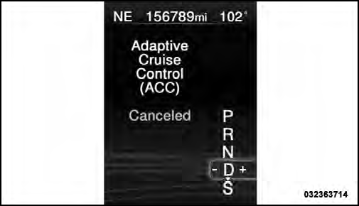 Adaptive Cruise Control (ACC) Cancelled