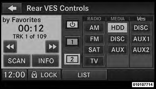 Select Channel/Screen 2 And HDD In The MEDIA Column