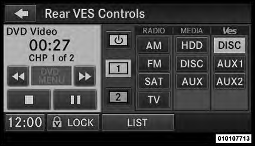 Select Channel/Screen 1 And DISC In The VES Column